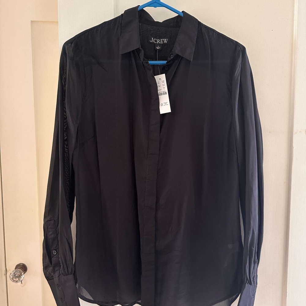 NWT sheer Button Down Shirt - J. Crew